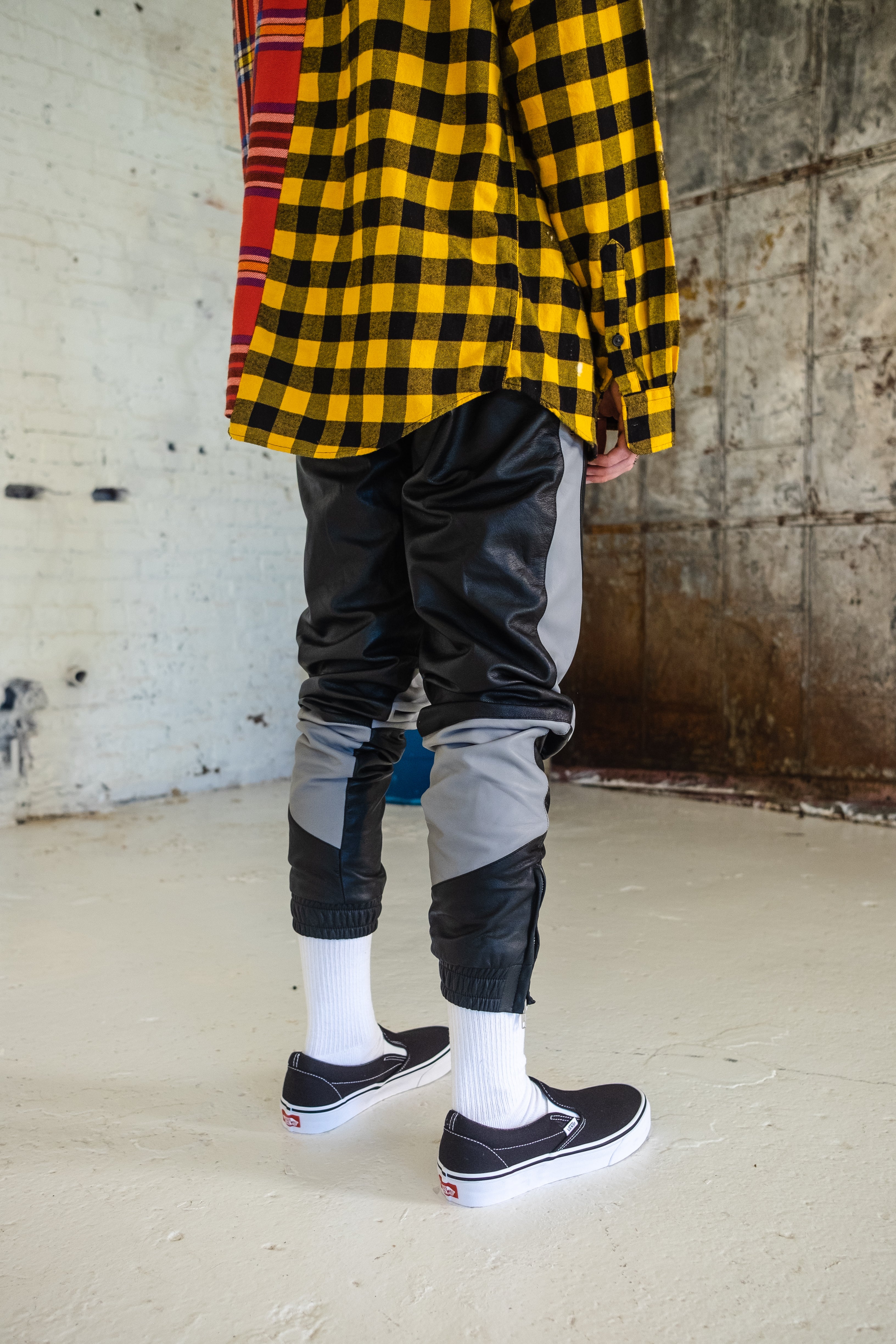 H E I R S 'SkyDweller' Leather Legacy Track Pants (Shadow)